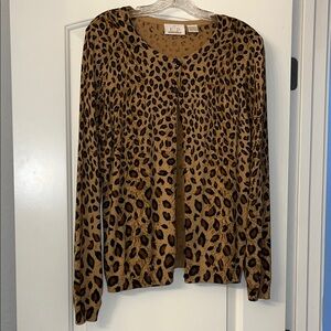 EP PRO Leopard Print Cardigan like new- Golf Sweater